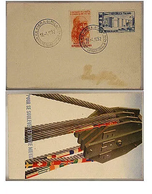 CARTOLINA ERP 6° GIORNO FIERA MILANO1952 EUROP. RECOVERY PROGRAM fp #13078