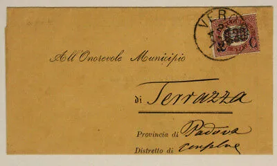 Storia Postale 2 Centesimi su 20 1879 Verona – Terrassa Padovana Lettera #SP49