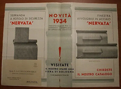 VOLANTINO PUBBLICITARIO Serranda a Rotolo L’INVULNERABILE BOLOGNA 1934 #123