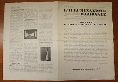 VOLANTINO ABBONAMENTO Anno 1931 RIVISTA L’ ILLUMINAZIONE RAZIONALE #181