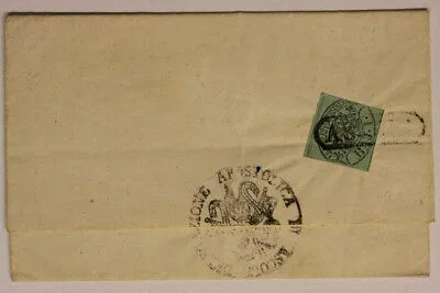 Storia Postale Stato Pontificio 1 Baiocco Baj 1855 Ascoli – Castel di Croce #SP98