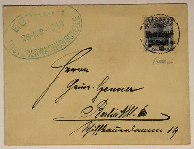 Storia Postale Busta Rumanien 25 Bani su 20 Deutsch Reich Bucarest-Berlino #SP120