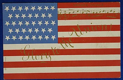 CARTOLINA UNITED STATES flag  Bandiera musicale no viaggiata “900 f/p #16553