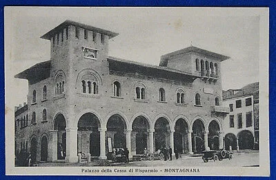 MONTAGNANA Cassa di Risparmio veicolo animata viaggiata 1942 f/p #617