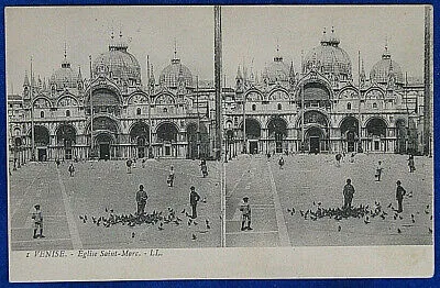 VENEZIA Piazza San Marco Stereoscopica  no viagg anni 10 f/p #19054