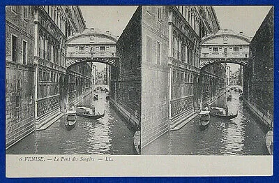VENEZIA Ponte dei Sospiri Stereoscopica no viaggiata anni 10 f/p #19059