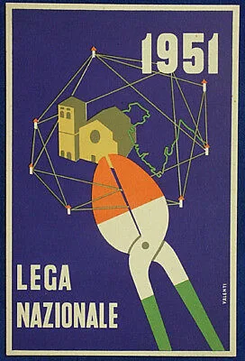 ILLUSTRATA VALENTI LEGA NAZIONALE TRIESTE 1951 NON VIAGGIATA FG  #15494