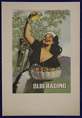 CARTONCINO PUBBLICITARIO OLIO RADINO DALL’OLIVA PREGIATA cm 10,5 x 15,5 #SP221