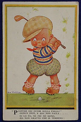 ILLUSTRATA VERA PATTERSON bambino gioca a golf NO VIAGG fp #142
