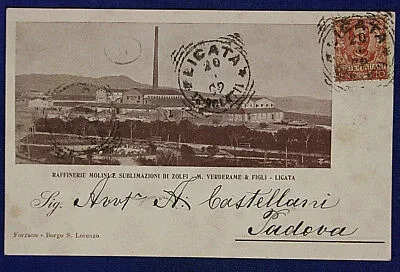 PUBBLICITARIA RAFFINERIE M. VERDERAME & FIGLI LICATA VIAGG  fp “900 #15727