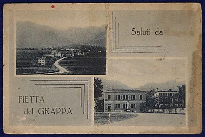 SALUTI DA FIETTA DEL GRAPPA VIAGGIATA fp ANNI 10/20 #16087