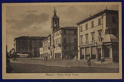 RIMINI PIAZZA GIULIO CESARE VIAGGIATA fp ANNI 10 #16092