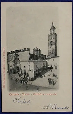 Teramo Duomo Facciata e Campanile Non Viaggiata Anni 10/20 fp #16308