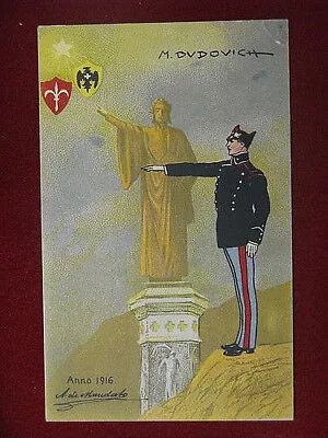 illustrata DUDOVICH Collegio Militare di Napoli no viaggiata anni 10 f/p #753