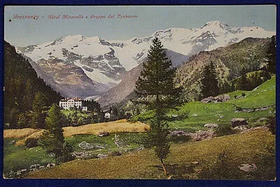 GRESSONEY HOTEL MIRAVILLE E GRUPPO DEL LYSKAMM NON VIAGGIATA fp ANNI 30/40 #17037