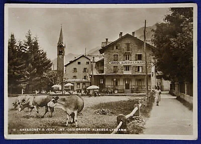 GRESSONEY SAINT JEAN 1385 m ALBERGO LYSKAMM NON VIAGGIATA FG ANNI 40/50 #17070
