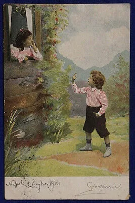 ILLUSTRATA BAMBINI  VIAGGIATA fp “900 #17384