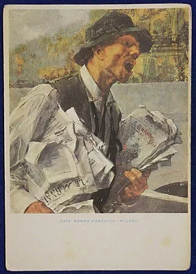 ILLUSTRATA ” IL GIORNALAIO ” NON VIAGGIATA FG ANNI 30/40 #17598