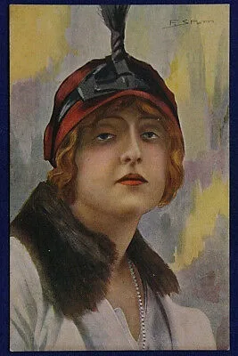 ATTRICE LYDA BORELLI illustrata Spotti F.  NON VIAGGIATA fp ANNI 20/30 #17626