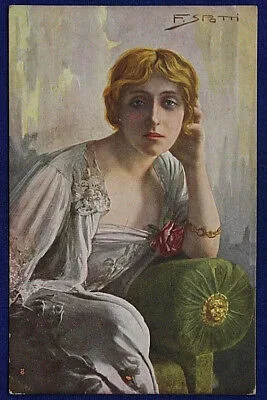 ATTRICE LYDA BORELLI illustrata Spotti F.  NON VIAGGIATA fp ANNI 20/30 #17628
