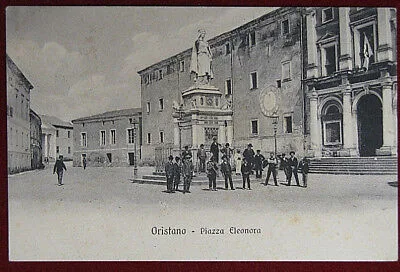 ORISTANO Piazza Eleonora animata viaggiata 1910 f/p #1625