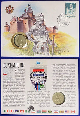 Busta Numismatica Lussemburgo 10 Franchi 1980 + Francobollo #6