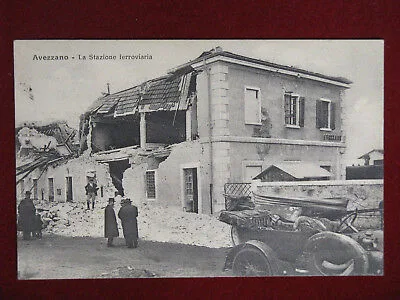 AVEZZANO Stazione Ferroviaria danneggiata da terremoto Gennaio 1915 viagg #15301