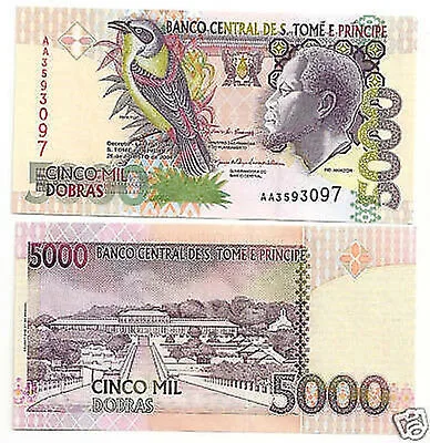 SAO TOME’ E PRINCIPE 5000 Dobras FDS Decreto 2004 #B21