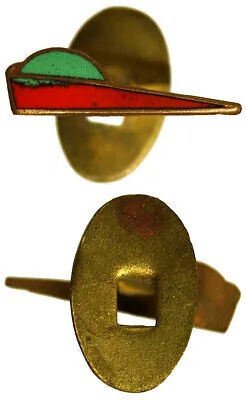 Distintivo goliardico a forma di feluca per cappello universitario smalto rosso e verde #MDS93