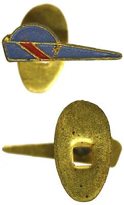 Distintivo goliardico a forma di feluca per cappello universitario smalto celeste e rosso #MDS103