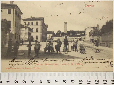 TREVISO Piazza Cavallerizza – Scuole A. Gabelli animata viaggiata “900 #21558