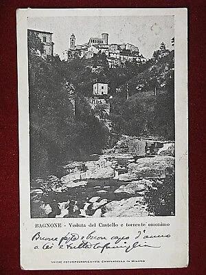 BAGNONE Veduta del Castello e torrente viaggiata 1902 #10287