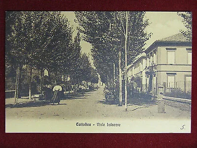 Cattolica Viale Balneare anni 20 non viaggiata animata #13590