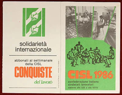 Tessera Confederazione Italiana Sindacati Lavoratori 1986 VERONA #T419