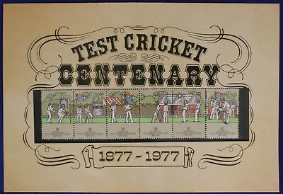 Francobolli AUSTRALIA 1977 SERIE CENTENARIO TEST CRICKET 6 VALORI NUOVI #F261