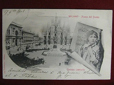 Milano Piazza del Duomo e Costume Lombardo anni 10 viaggiata #12792