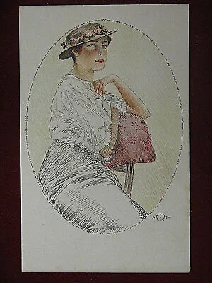 illustrata TERZI A. Donnina Lady no viaggiata, anni 10 #11418