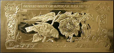 ANTIGUA E BARBUDA 30 Dollari 1981 in lamina d’oro FDS #B479