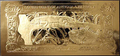 ANTIGUA E BARBUDA 30 Dollari 1981 FDS in lamina d’oro #B1380
