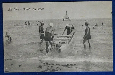 RICCIONE Saluti dal mare animata  viaggiata anni 20 f/p #22215