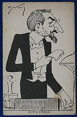 SCIPIO SIGHELE CARICATURA viaggiata anni 20 f/p #17921