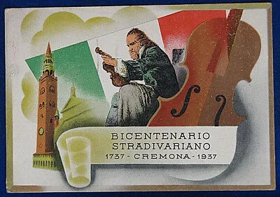 CREMONA Bicentenario Stradivariano illustrata viaggiata 1939 FG #19433