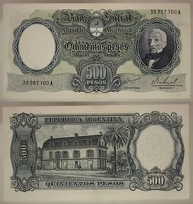 ARGENTINA 500 Pesos 1964-69 FDS Pick#278b #B1407