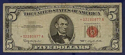 STATI UNITI 5 Dollari 1963 * Star BB Pick#1536* #B1412