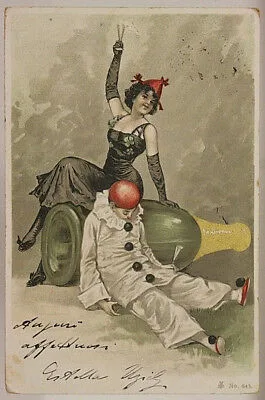 AUGURALE illustrata CAPODANNO VIAGGIATA f/p “900 #3893