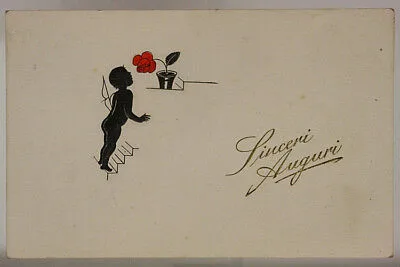 ILLUSTRATA AUGURALE VIAGGIATA f/p ANNI 40 #14307