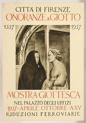 Onoranze a Giotto Firenze Palazzo degli Uffizi illustrata 1937 no viagg #16495