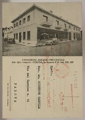 GORIZIA CONSORZIO AGRARIO PROVINCIALE VIAGGIATA 1958 FG #1892