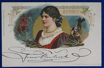 ILLUSTRATA LADY Art Nouveau Floreale no viaggiata “900  f/p #493