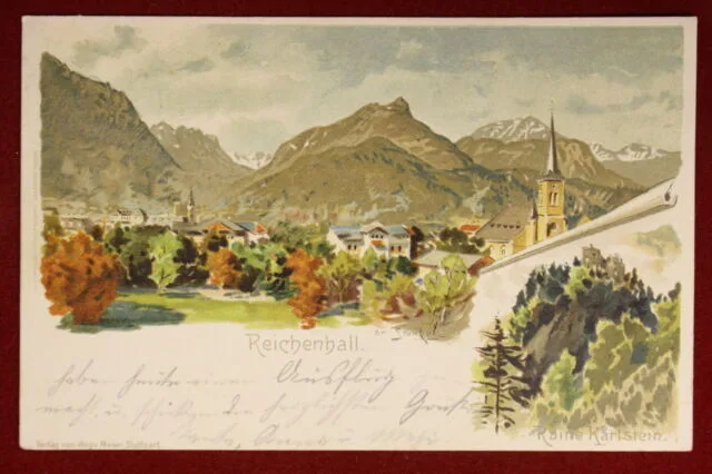 ILLUSTRATA Germania Reichenhall anni 10 viaggiata #14115